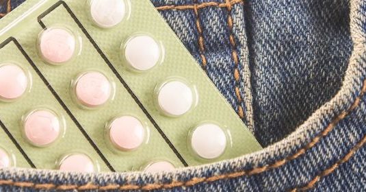 Birth control pills in pants pocket