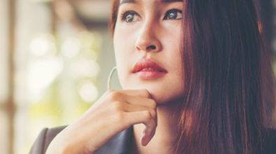 A woman thinking