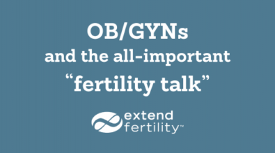 A banner for OB/GYNs giving the fertility talk